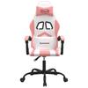 Gaming Chair Swivel White and Pink Artificial Leather
