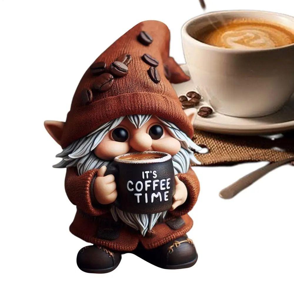 Cute Dwarf Statue Resin Desktop Ornament Micro Landscape Coffee Gnome Figurine  Shop