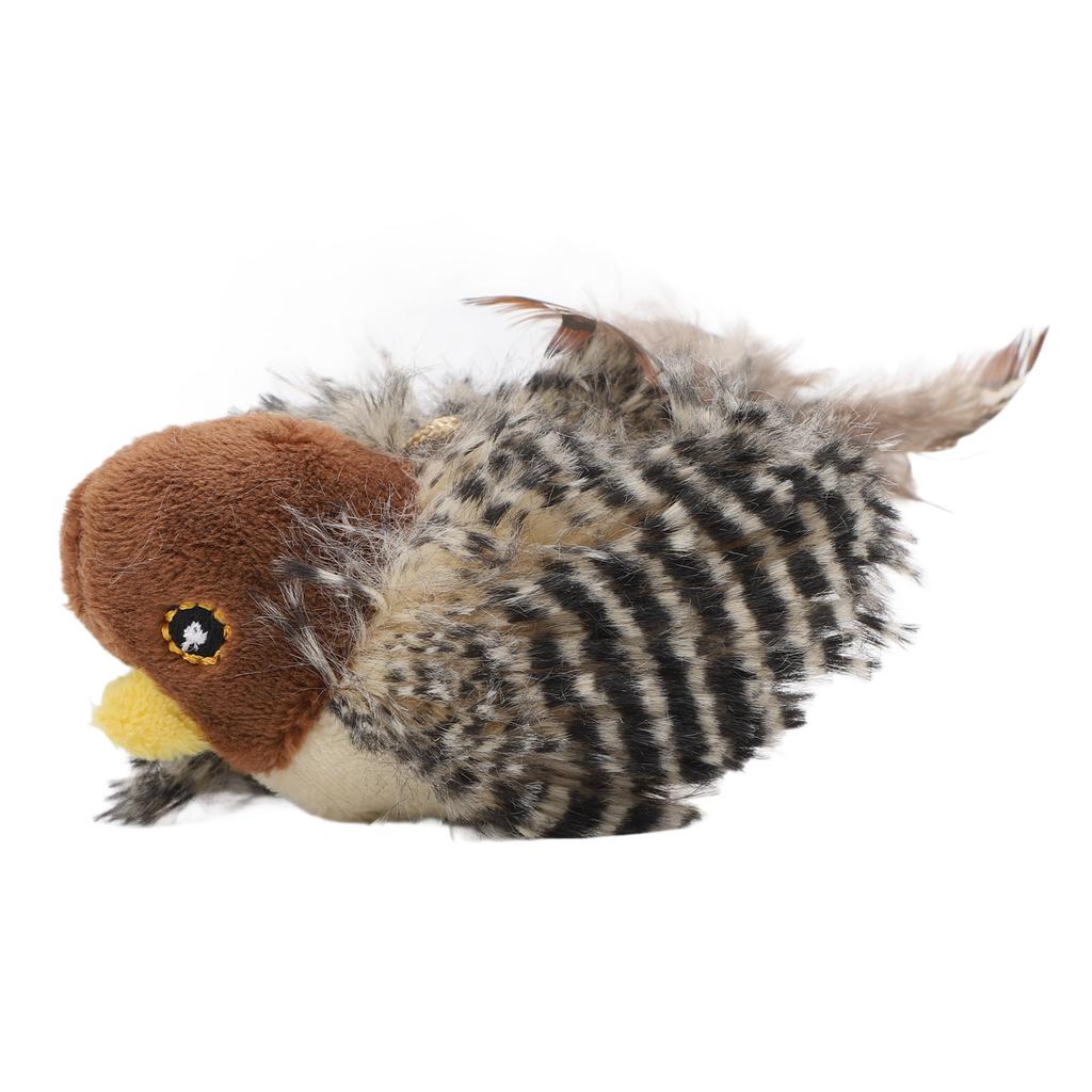 Vogel-Katzenspielzeug, Stress abbauen, simulierter zwitschernder Vogel, interaktives elektronisches Katzenspielzeug mit Feder