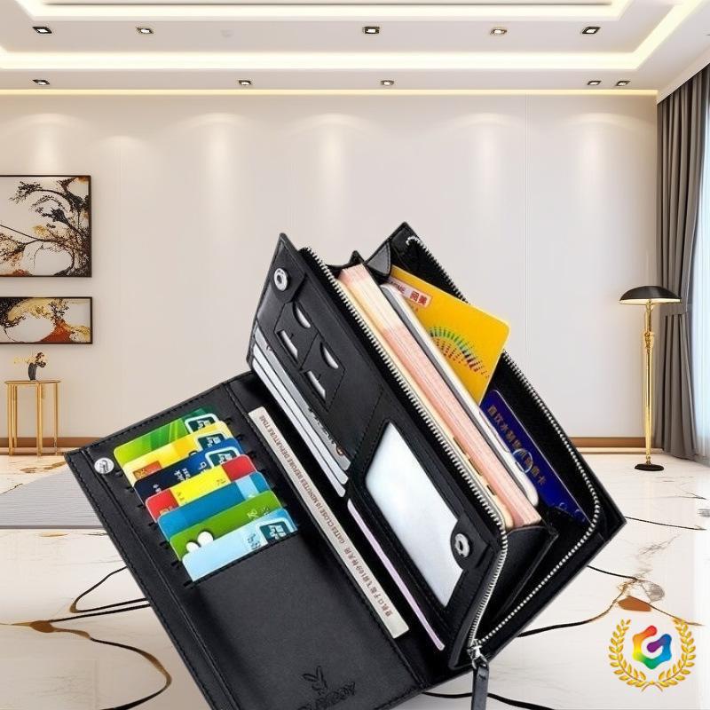 Men's Long Zipper Wallet: Large Capacity Phone & Card Holder