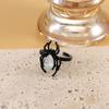 Personality Retro Animal Spider Water Drop Crystal Couple Rings for Women Punk Style Hip Hop Rock Finger Jewelry Accessory Gift