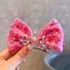 3D Rose Birthday Crown Hair Clip for Girls - Korean Style Polka Dot Bow Headwear