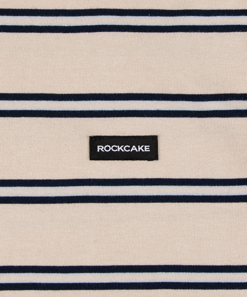 ROCKCAKE Heritage Stripe Polo Top - Cream