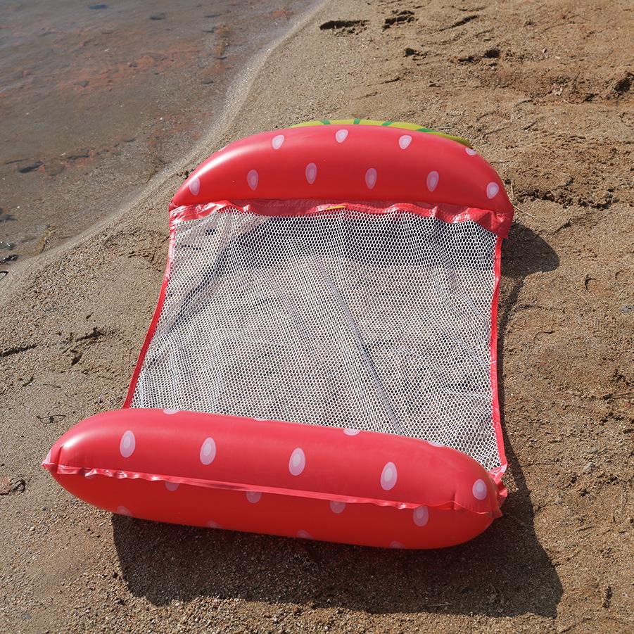 Outdoor Inflatable Striped Floating Pool Lounger - Single Person Foldable Hammock
