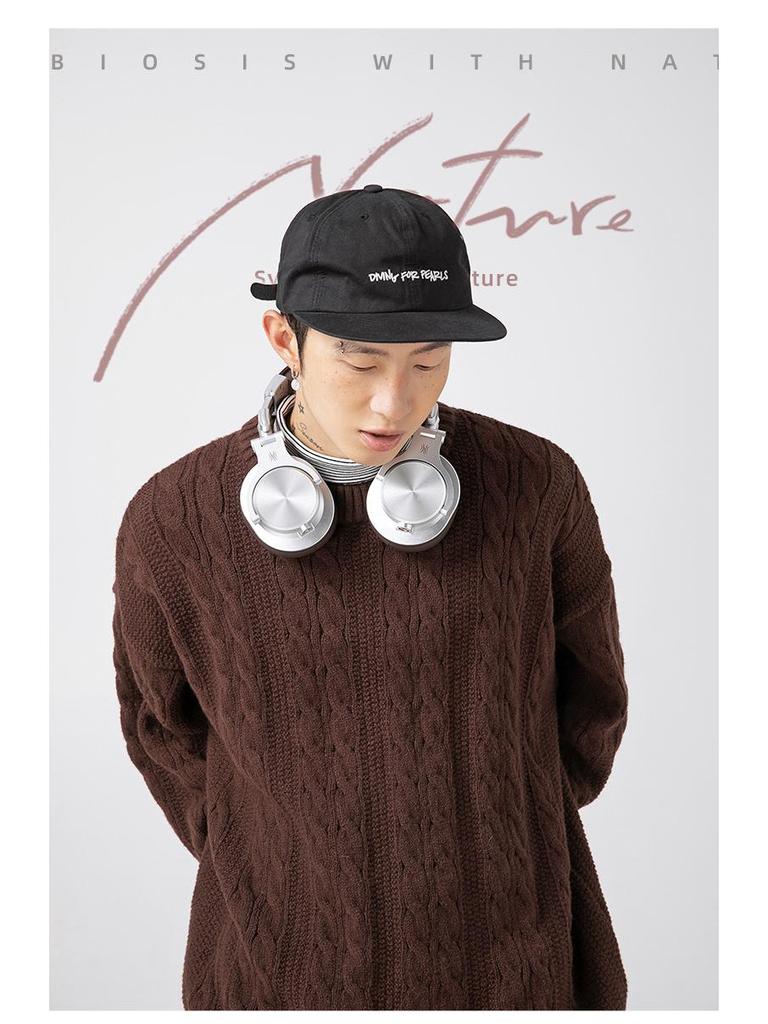 Hanlu Unisex Retro Japanese Round Neck Sweater - Autumn/Winter Loose Knit