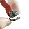 Retro Sunflower Pattern Open Adjustable Ring Temperament Men and Women Couple Ring Jewelry