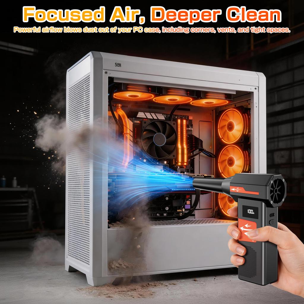 Car Violent Fan Turbo Blower With Outlet Nozzles Blow Snow Jet Fan Blow And Suction 2 In 1 110000RPM Electric Air Duster Cleaning Blowing Tool