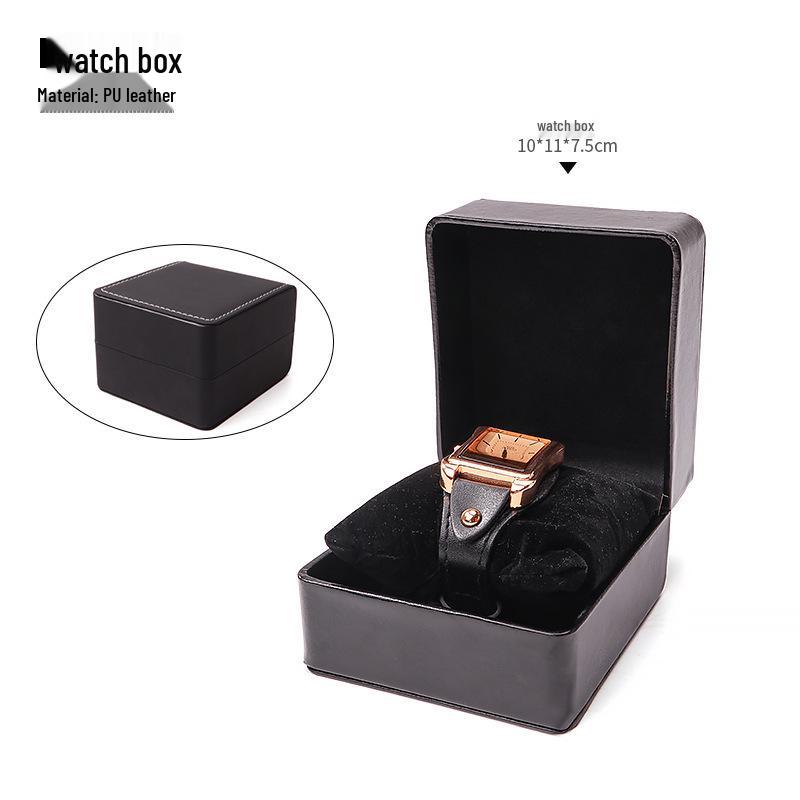 Frosted PU Flip-Top Watch and Jewelry Storage Box