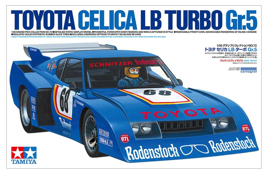 Tamiya Grand Prix Collection Series Toyota Celica LB Turbo Plastic Model 20072 1/20 No.72 Gr.5