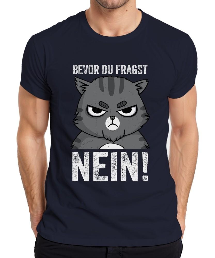 Funny Cats Saying Before You Ask No Grumpy Cat Humor Unisexs TShirt S