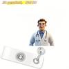 2D Flat Acrylic Glasses Wearing Doctor Retractable Badge Reel Clip,Work ID Tag Holder For Nurses Doctors Medical Students Licensed Nurse Practitioners