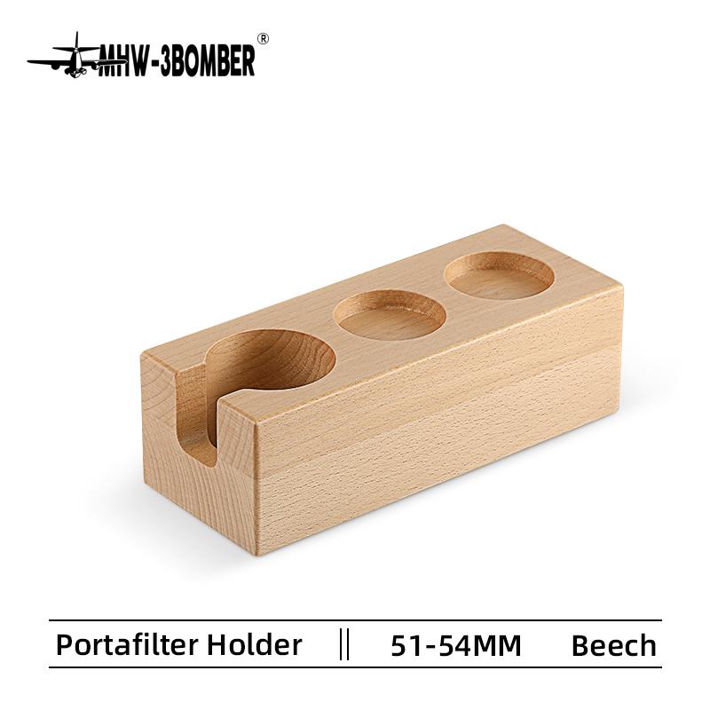 MHW-3BOMBER Espresso Tamping Station Wooden Portafilter Holder for 51-54mm Coffee Tamper Station Chic Home Barista Accessories