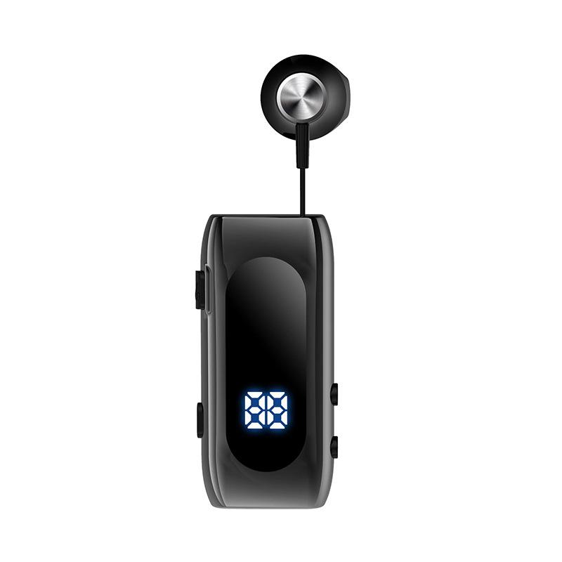Bluetooth Wired Headset with Ultra-Long Battery, Single Ear, In-Ear Design, Vibration Alert, and Retractable for Business Calls.