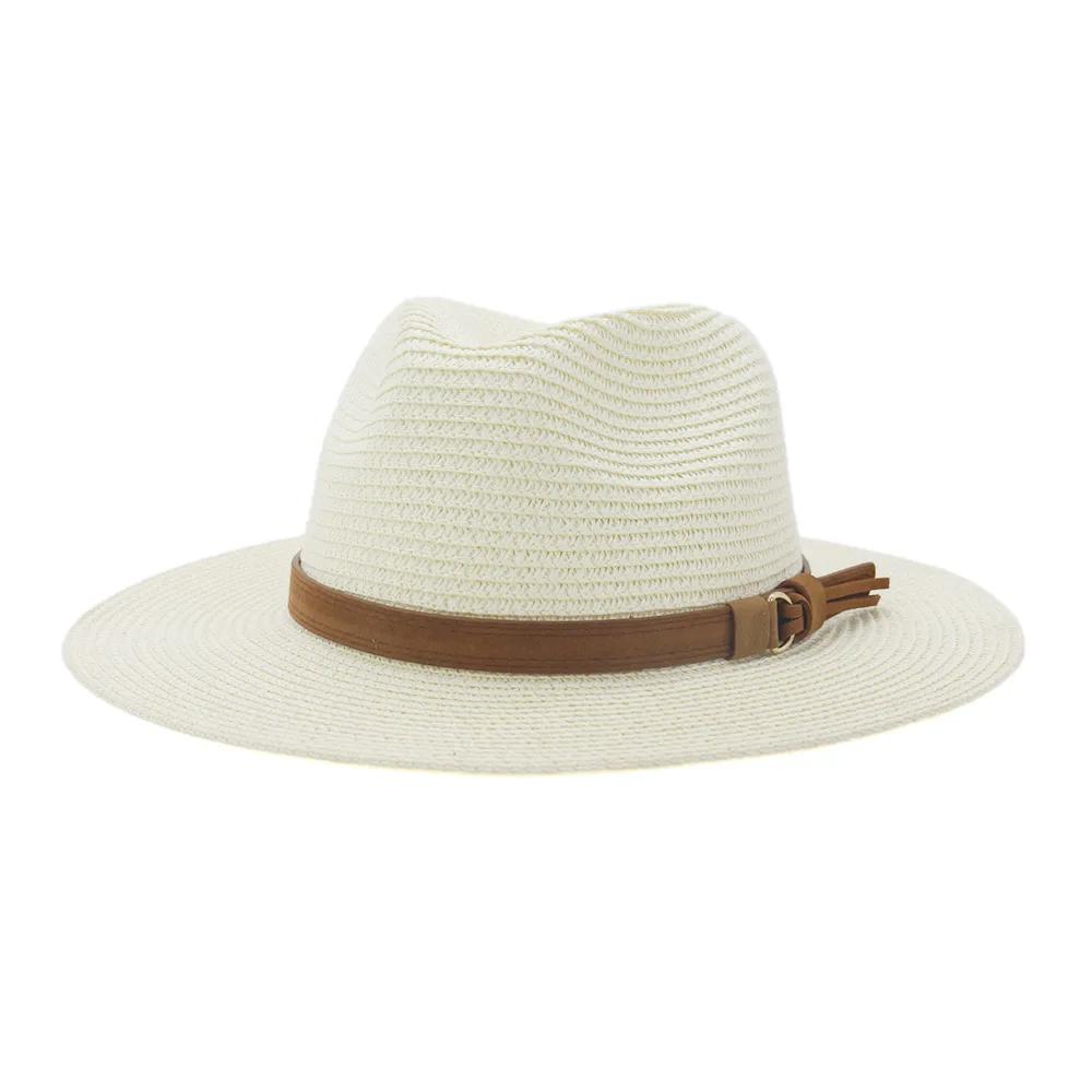 

Small 52-54cm Kids Hats For Boys Girls Summer Sun Protection Beach Straw Hats Outdoor Holiday Panama Jazz Hat Sombreros De Mujer 52-54CM kids size молоко, білий колір