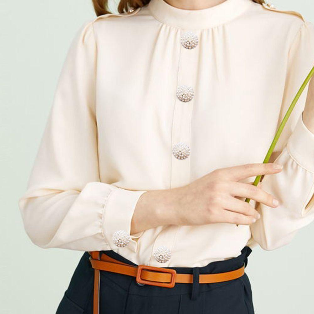 5pcs Ornaments Pearl Clothing Buttons Handmade Needlework Sewing Button Clothing Accessories