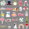 50 Wedding Doodle Cartoon Fresh Ins Style Korean Guka Manual DIY Skateboard Suitcase Stickers Waterproof
