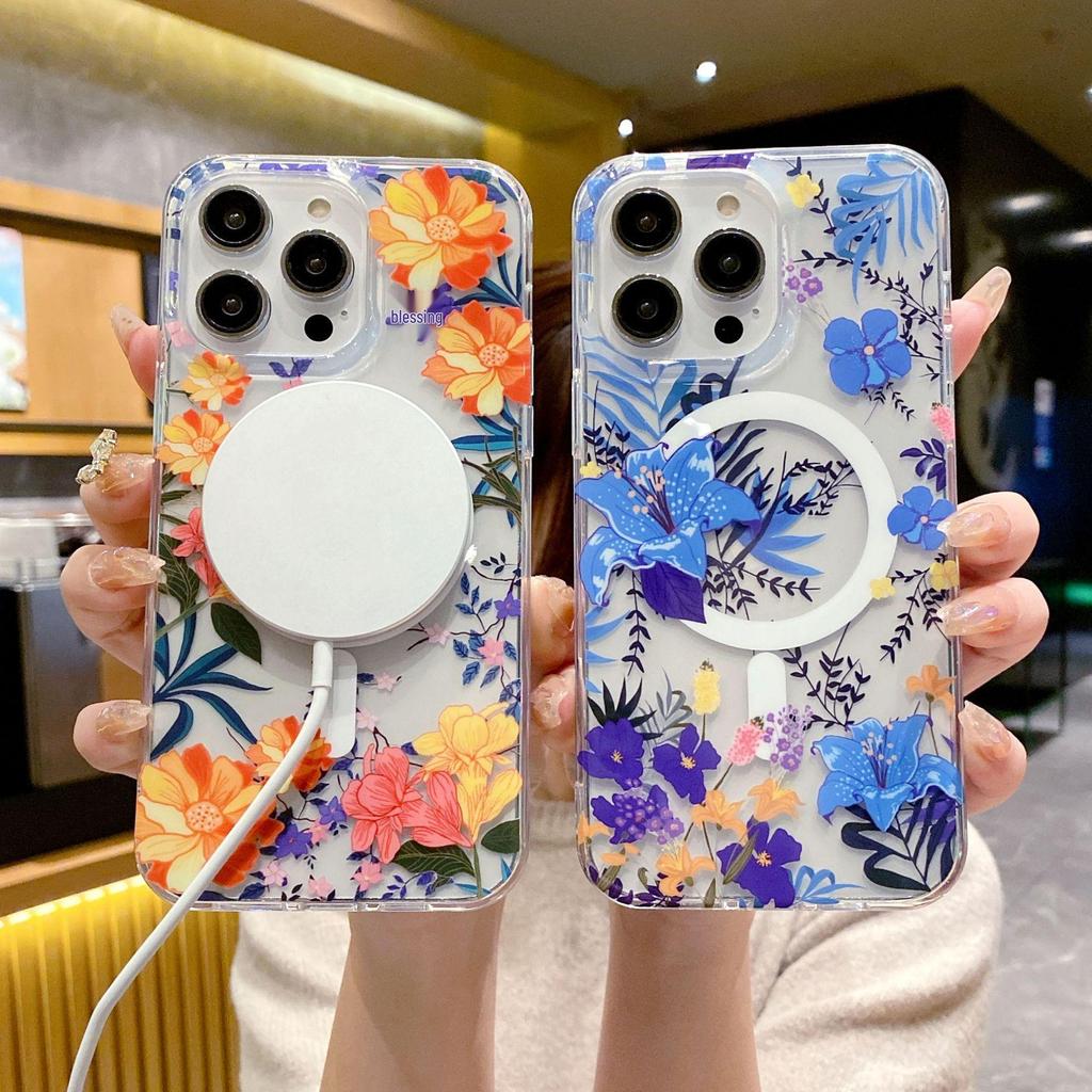 Chinese Style Floral Magnetic Case for iPhone 17 Pro Max