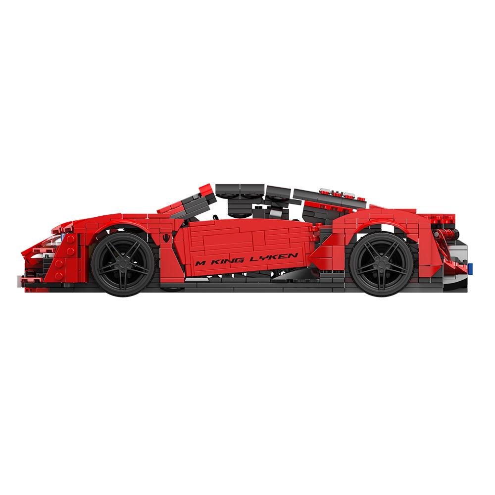 Mould King 10117 MOC The Red Lykan Sport Racing Car Building Blocks Assembly Technical Constructor for Adults Toys Gifts