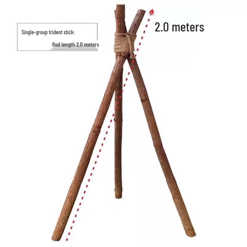 Wooden Tripod Camping Rack for Pots & Bonfire Parties