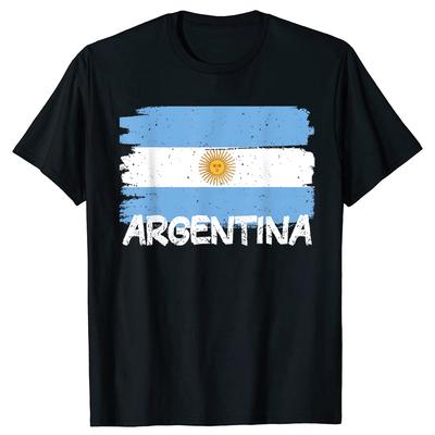 Vtipná Pánská Dámská Grafická Trička s Argentinskou Vlajkou Čistá Bavlna Humor Streetwear Tričko Krátký Rukáv Unisex Volné Oblečení