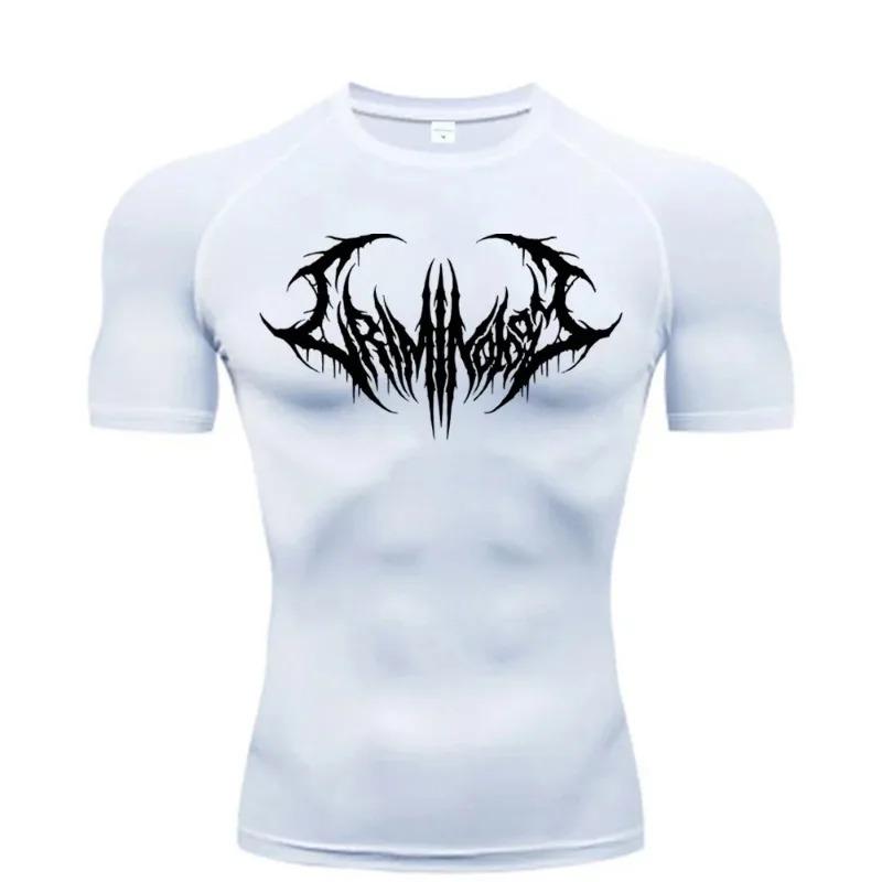 Fitness T-shirt Men's Gym Compression Sportswear High Elasticity Quick Dry Breathable Exercise Breathable Sweat Absorbing Tight Fit