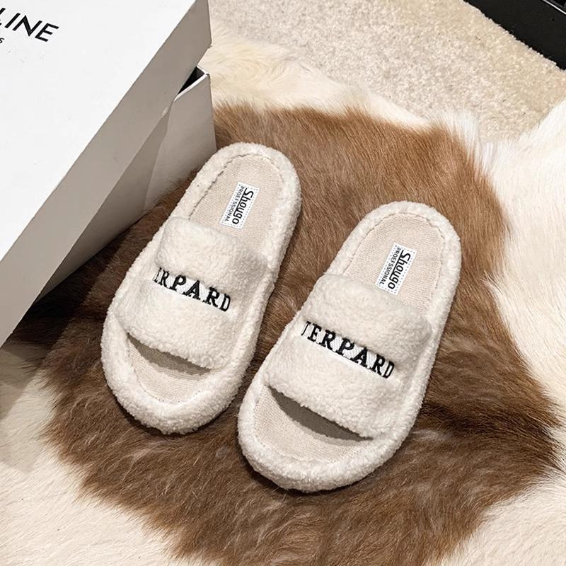 Mao Mao Slippers Women Wear 2025 Autumn New Internet Celebrity Explosion High Sense Go Out Thick Bottom Internet Celebrity Home Cotton Mop