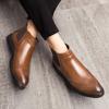 Men’s Brogues Motorcycle Boots Retro Street Style Dress Chelsea Boots Tuxedo Wedding Men Ankle Boots Plus Size