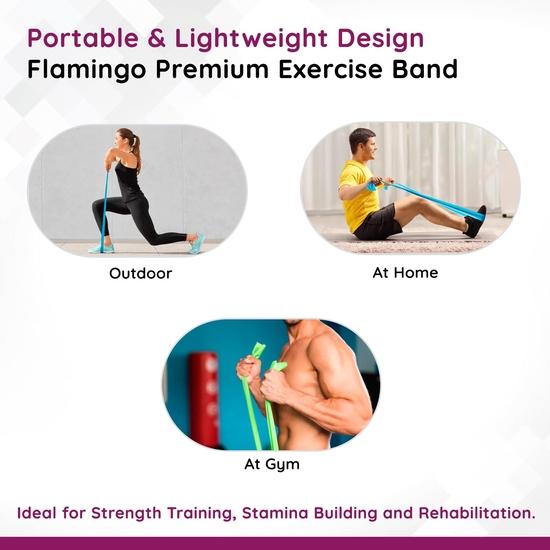 Flamingo Premium Fitness-Übungsband, latexfreie Fitness-Widerstandsbänder für Yoga | Stärke 4,5 kg | 1,5 m Länge, 4 Zoll Breite, Gelb
