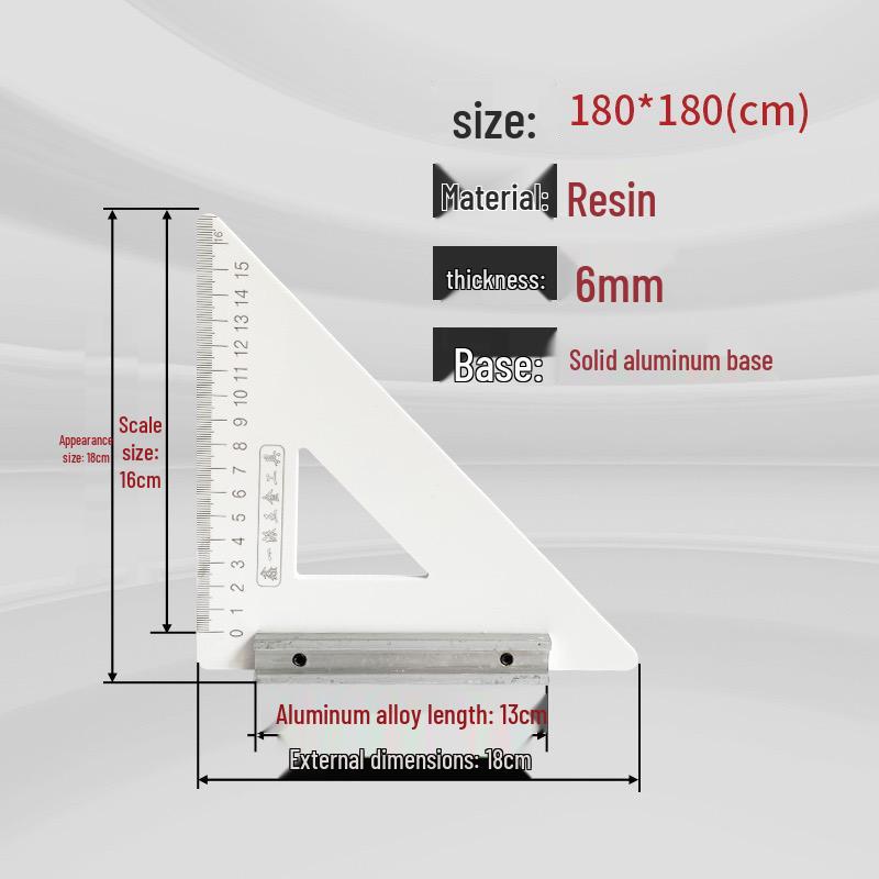 Высокоточная линейка-треугольник из сплава смолы для деревообработки