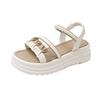 Sandals female summer new elastic band comfortable platform fairy style color matching shoes pearl with skirt beach shoes female