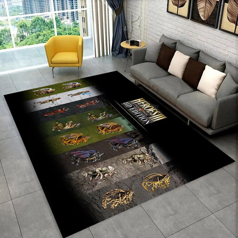 

Heroes of Might and Magic Retro Game Zone килимок, килим для дому Вітальня Спальня Диван Придверний килимок Декор, дитяча гра Нековзкий килимок 70x100cm(27x39im)