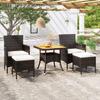 VidaXL Acacia 5 Pcs Garden Dining Set Patio Dining Furniture Table and Chairs Patio 3058332