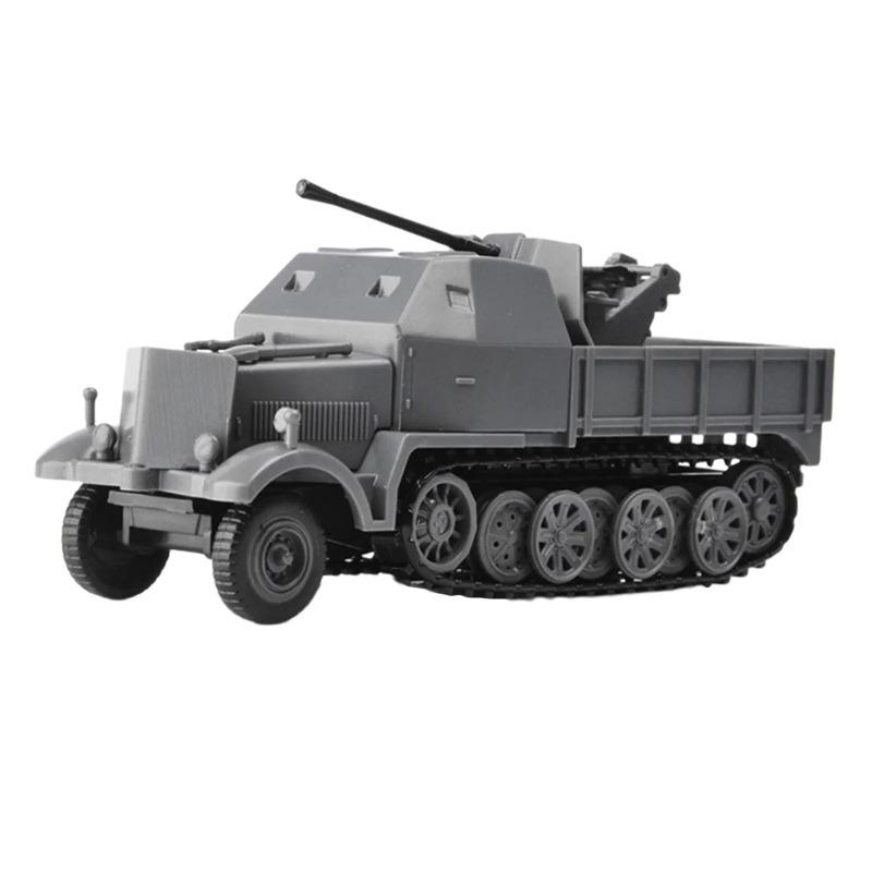 1:72 Scale Miniature Half Track Armored Vehicle Model Toys World War II FLAK37 4D Assembly DIY Kit