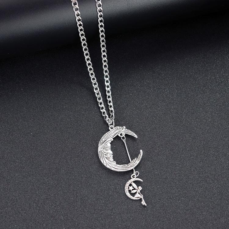 Retro Trendy Cool Titanium Steel Necklace Men's and Women's Hip-hop Personality Square Brand Cross Pendant Japanese and Korean Fashion Street