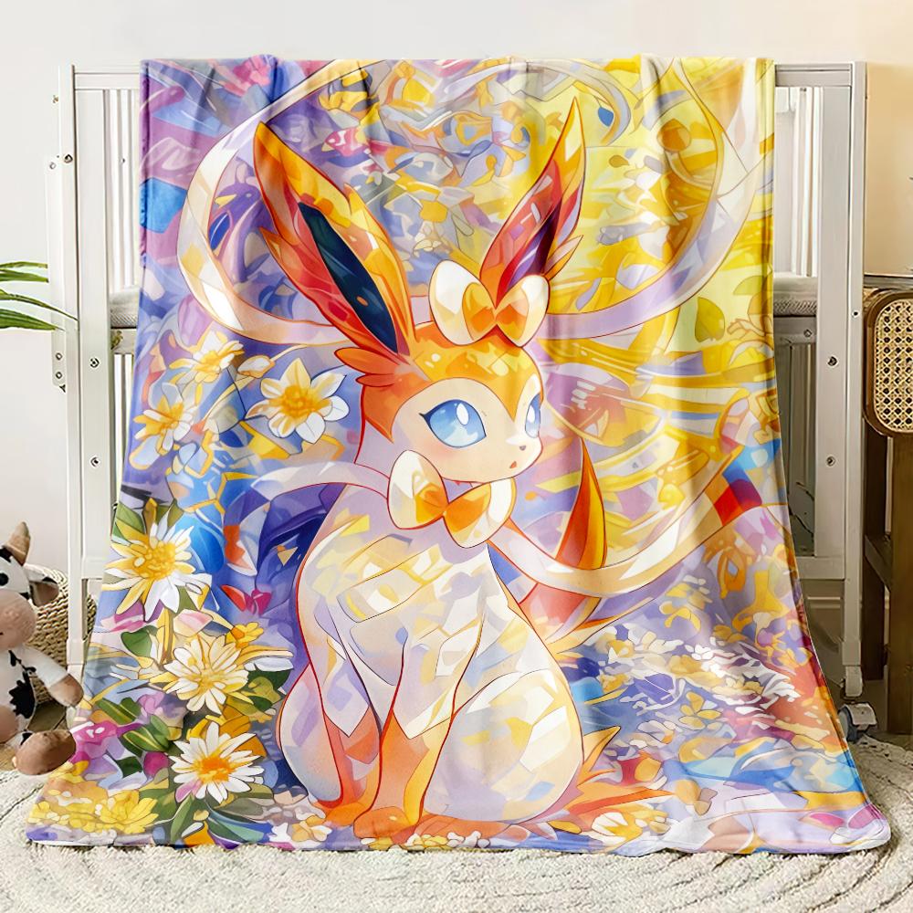 Pok É Mon Motiv Bedruckte Flanelldecke für Schlafzimmer, Wohnzimmer, Sofadecken, Büros, Mittagspausen, Picknicks,