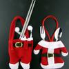 6pcs Christmas Table Decor Silverware Cutlery Tableware Holder Pocket Santa Suit Gift 2024 New Year Bag