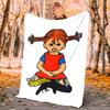 Pippi Coperta di Flanella Morbida Calda Coperta per Tutte le Stagioni, Design per Campeggio, Viaggio in Auto, Escursionismo Divano, Letto, Ufficio Regalo Perfetto per Feste