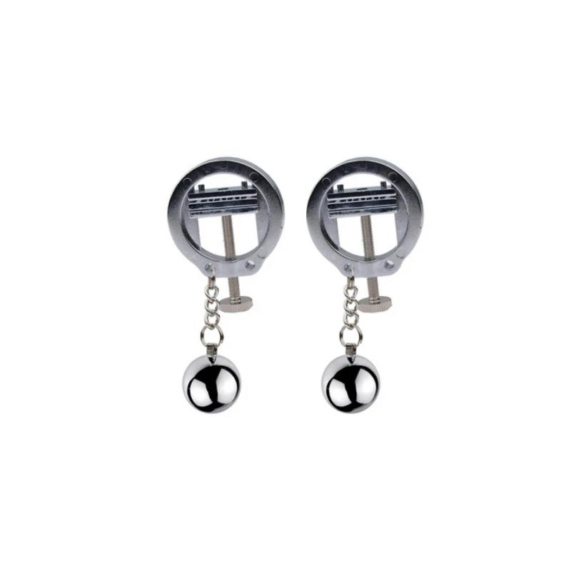 BDSM Bondage Sex Nipple Clamp Stainless Steel Breast Clamp Clips Metal Nipple Shaking Clamps Breast Clip Sex Slaves Sex Shop 18+