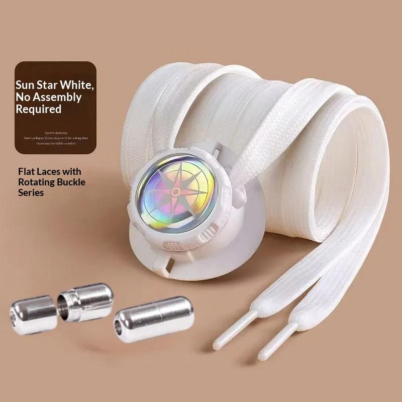 

Widened Flat Automatic Shoelaces Swivel Buckle No Tie Laces for Sneakers Lazy Shoelace Fastening Accessory Adults Kids Unisex