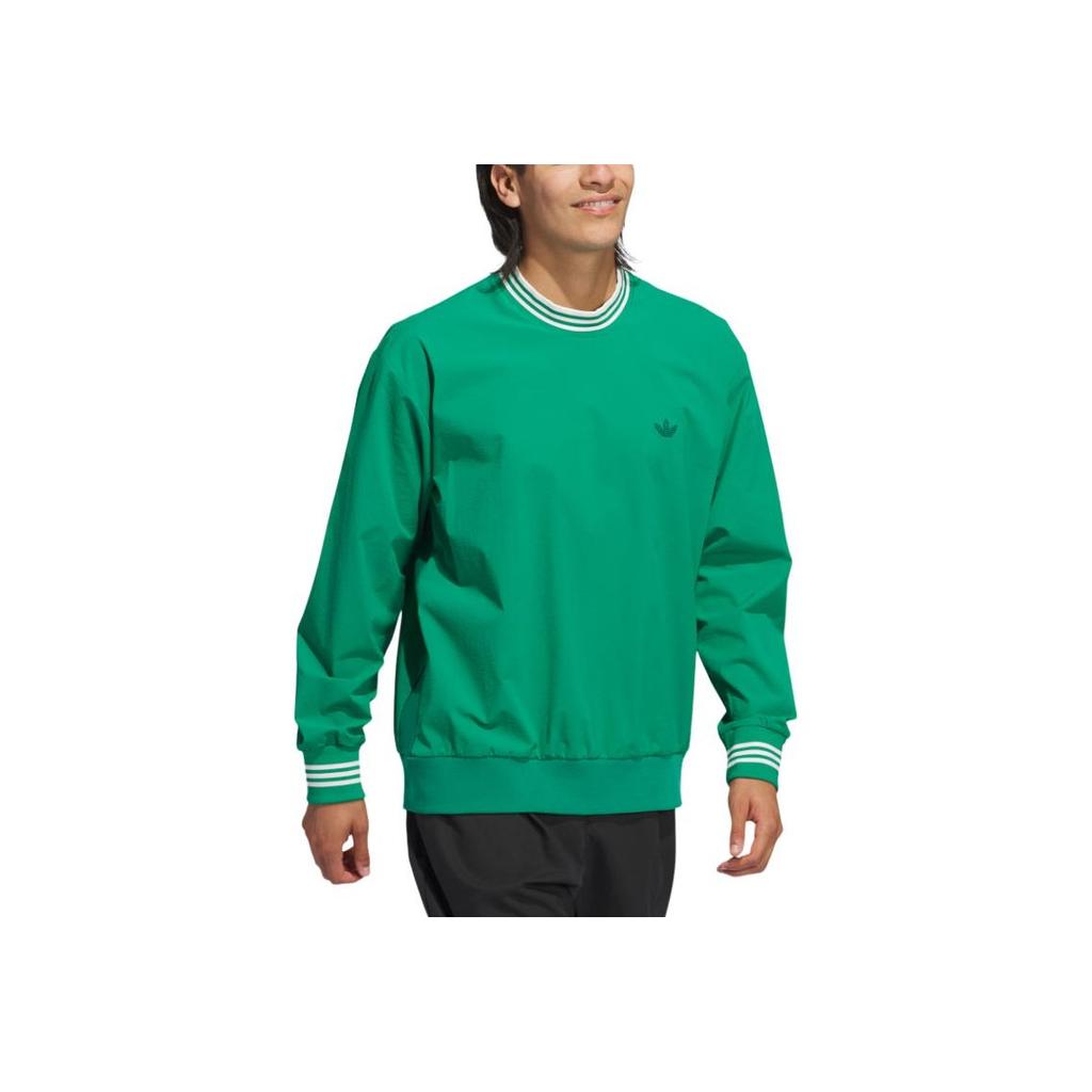 adidas Originals Ss24 Rolling Links Series Logo Sport Stripe Long Sleeve Sweatshirt Men Sweatshirt Smoke-Green JE9340