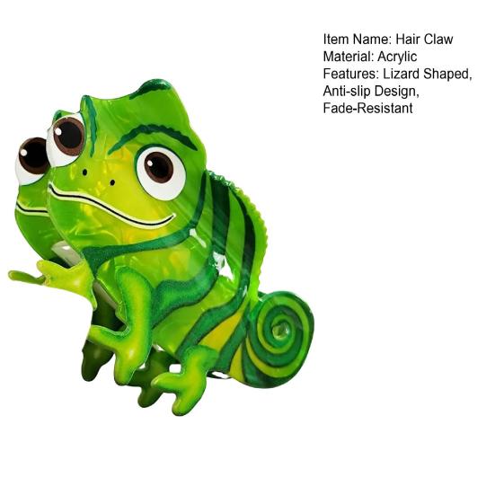 Acrylic Hair Claw Lizard Shaped Fade-Resistant Back Head Hair Clip Anti-slip Design Lightweight Comfortable Hair Claw