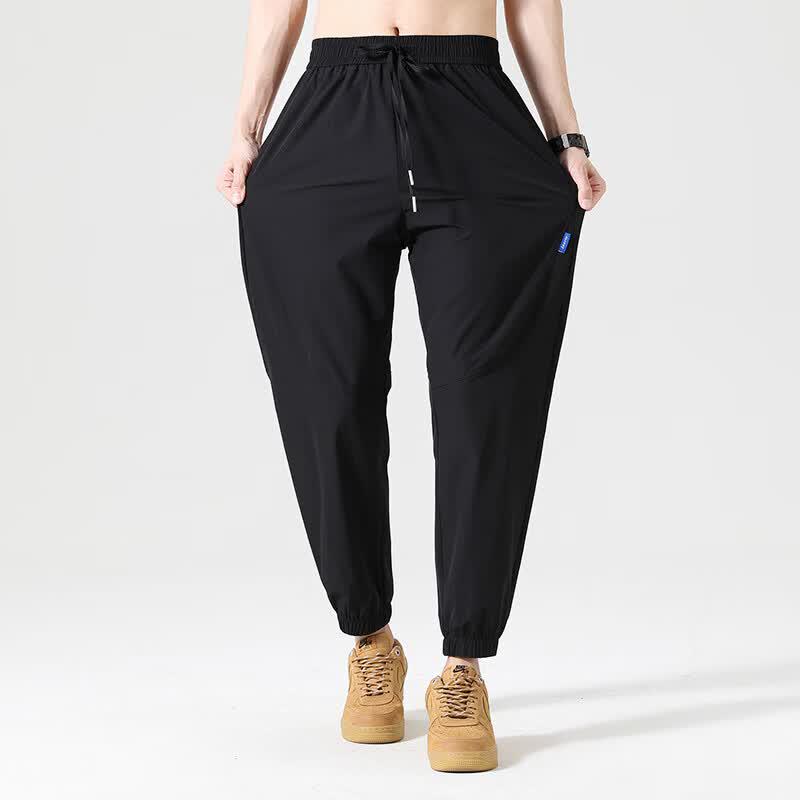 Men's Ice Silk Tapered Cropped Casual Sports Pants