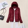 Autumn and winter new women's hooded light down jacket short casual thin down jacket large size winter clothing