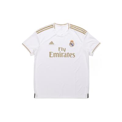 adidas Dres Real Madrid 2019-2020 Domácí Fanouškovská edice S pruhy s logem písmen Pánský top DW4433
