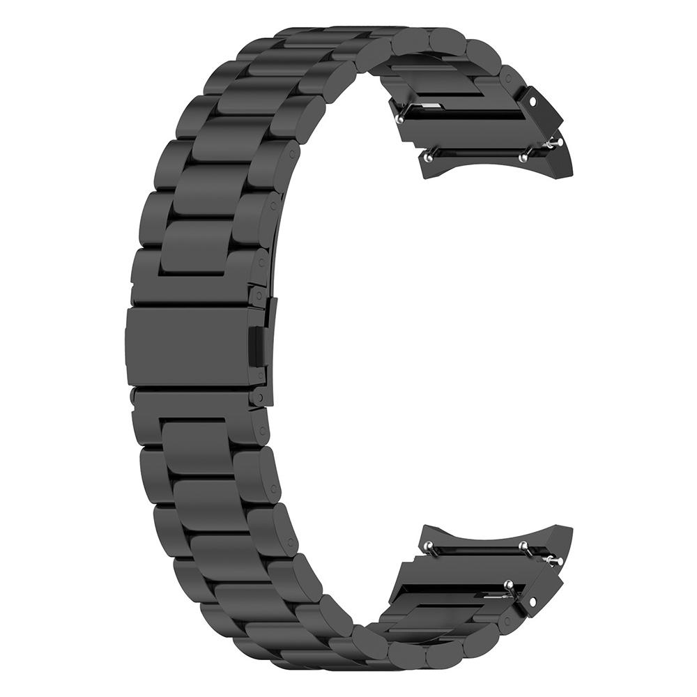 

For Samsung Galaxy Watch6/Watch 5/Watch 5 Pro/Watch 4 Wrist Strap 3-beads Solid Metal Watch Band Black
