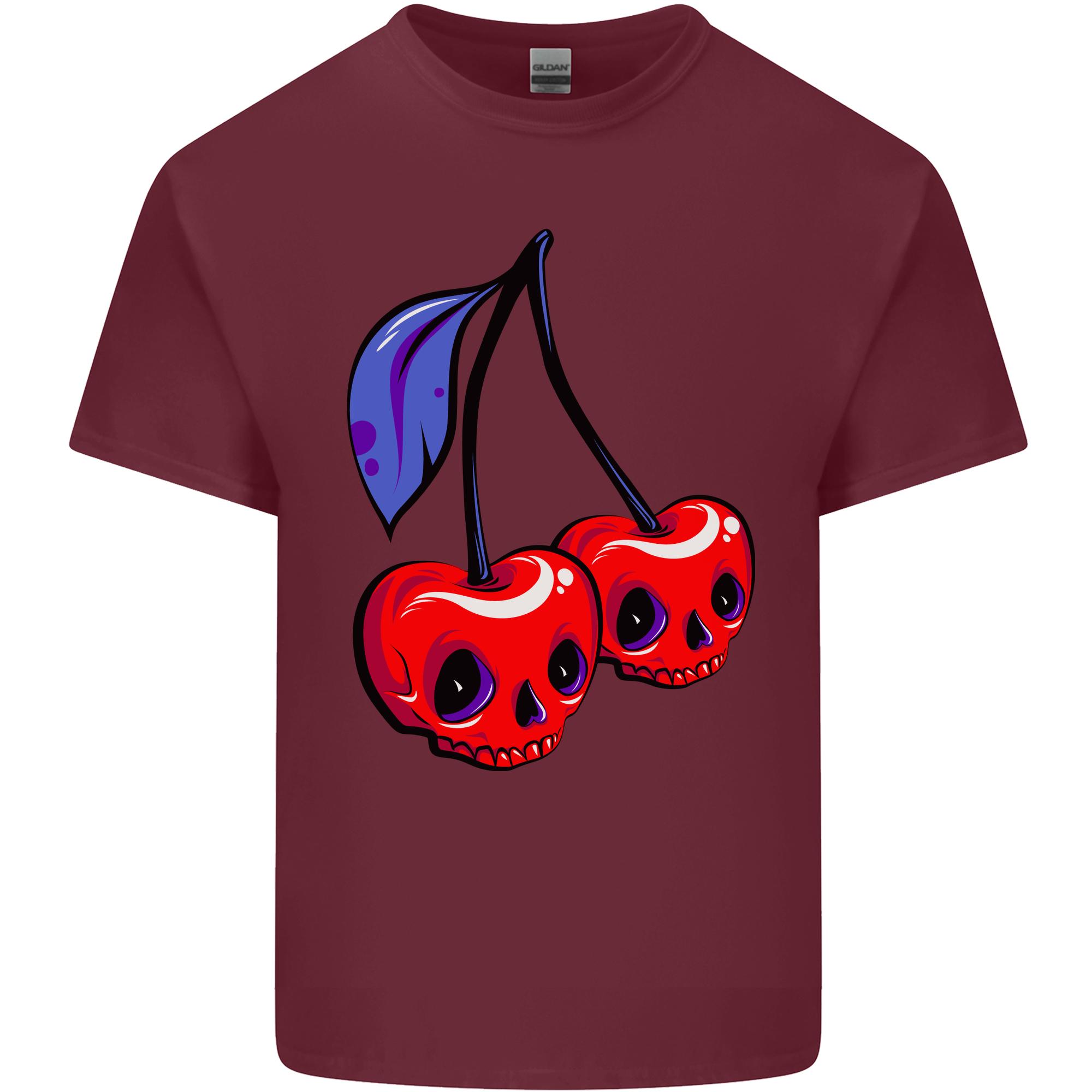 Cherry Skulls Unisexs Light Cotton TShirt S
