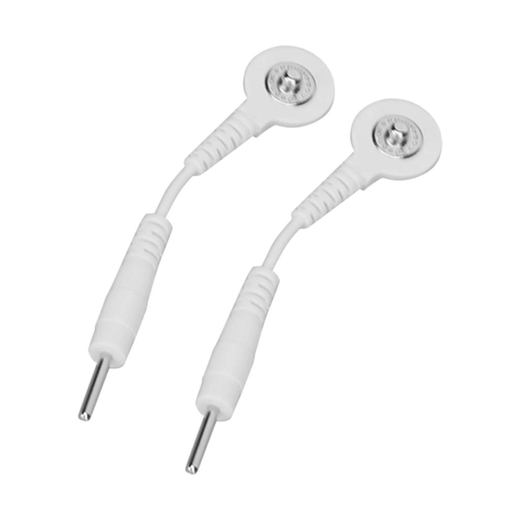 20Pcs Electrode Wires 2.0in Portable Replacement Button Electrode Lead Wires for Therapeutic Instruments White
