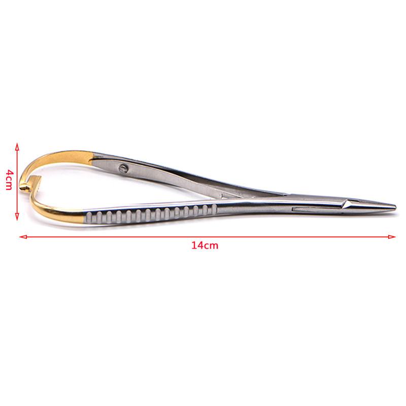 Dentistry Straight Head Needle Holder Forceps Curved Gold Plated Handle Stainless Steel Orthodontic Plier Surgical Instrument