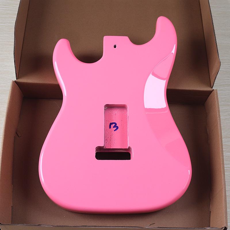 Tělo elektrické kytary - Hluboká růžová lesklá - Topolové dřevo - DIY modifikační příslušenství