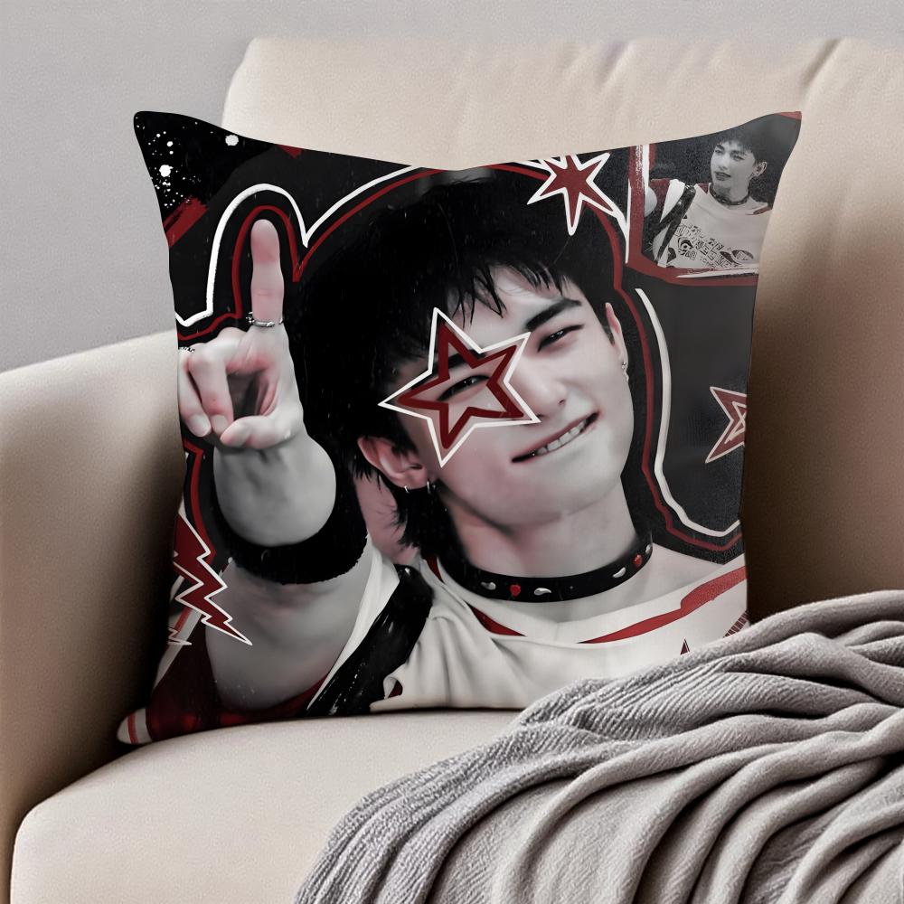Handsome Kpop Idol HHwang HyunJin Cushion Cover Pillowcase Antidustmite Invisible Zipper Short Plush Sofa Cushion